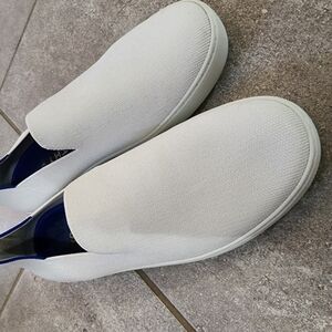 White Canvas Slip-On Loafers with Minimalist Design